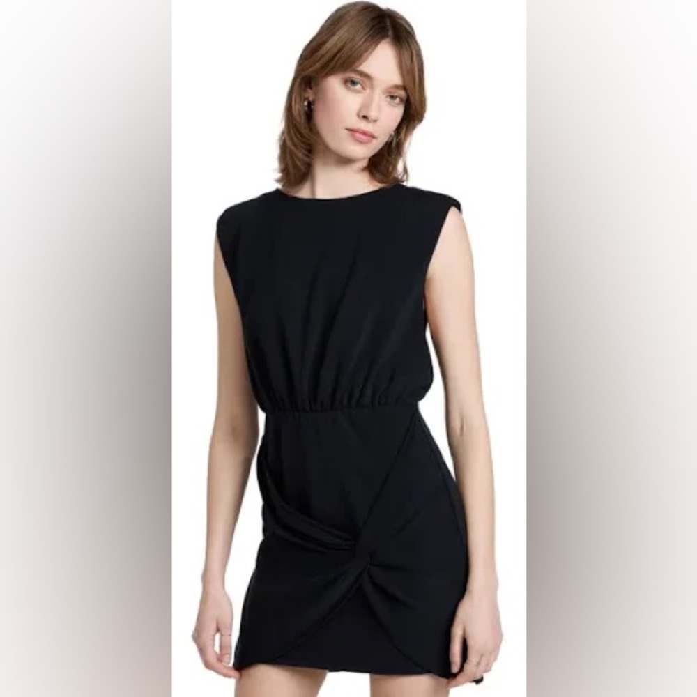 Free People Black Mini Dress with Twist Detail runway dress lbd